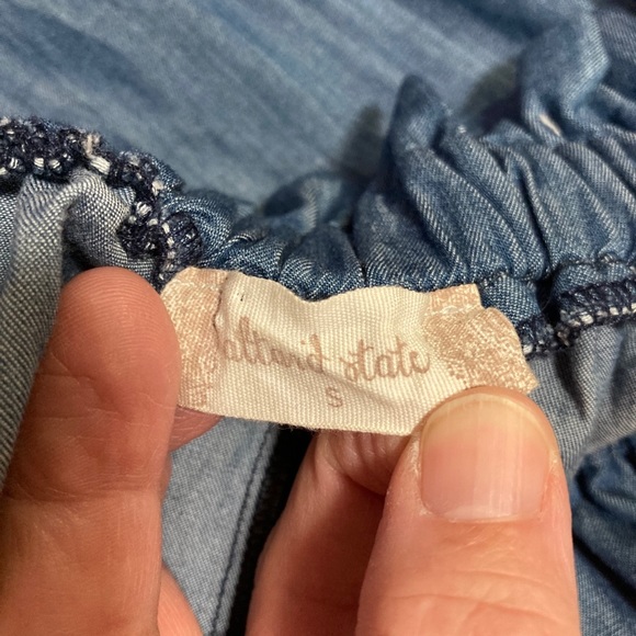 Altar’d State Jean color dress off shoulder cotton - Picture 4 of 8